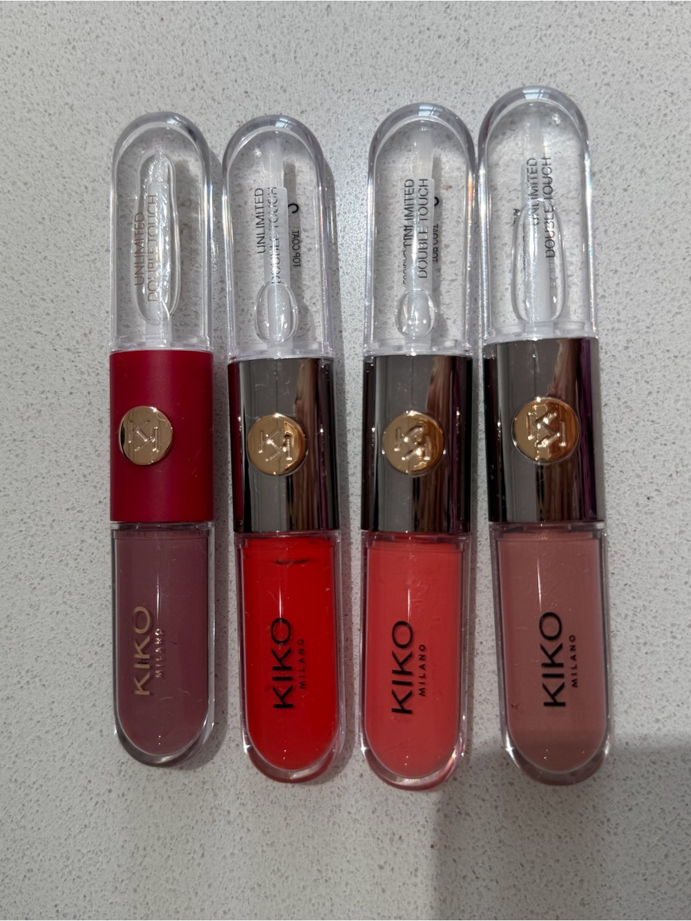 New KIKO Liquid Lipstick Quartet- Deep Mauve, Classic Red, Coral Pink, Warm Nude